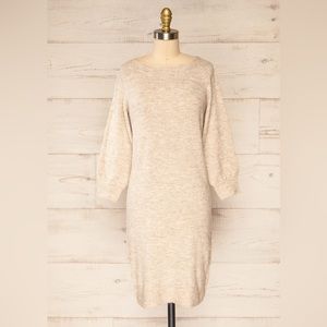 3/4 Sleeve puffy sleeve sweater dress